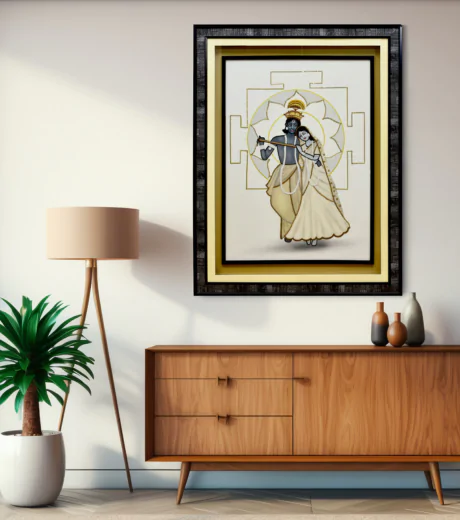 Hand-Embroidered Krishna Radha Yantra