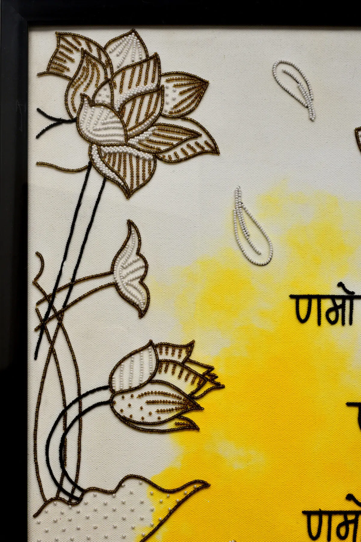 Copy of JSB_0941 Hand-Embroidered Navkar Mantra | Sacred Jain Wall Art with Lotus Embroidery - Image 5