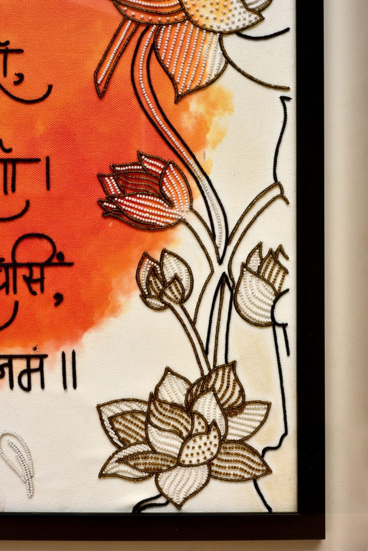 Copy of JSB_0942 Hand-Embroidered Navkar Mantra | Sacred Jain Wall Art with Lotus Embroidery - Image 6