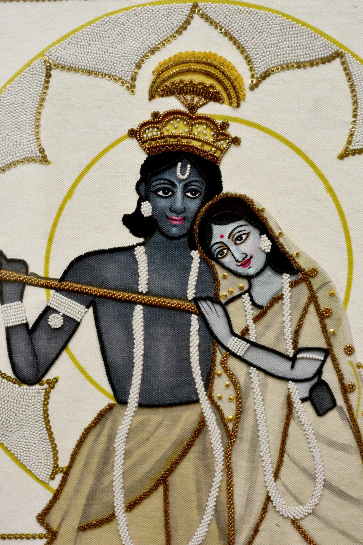 Yantra Art Hand-Embroidered Krishna Radha Yantra | Sacred Devotional Art for Spiritual Spaces - Image 9