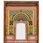 Hand-Embroidered jaipur Darwaza | Sacred Arch Frame with Jaali Doors for Home Altars