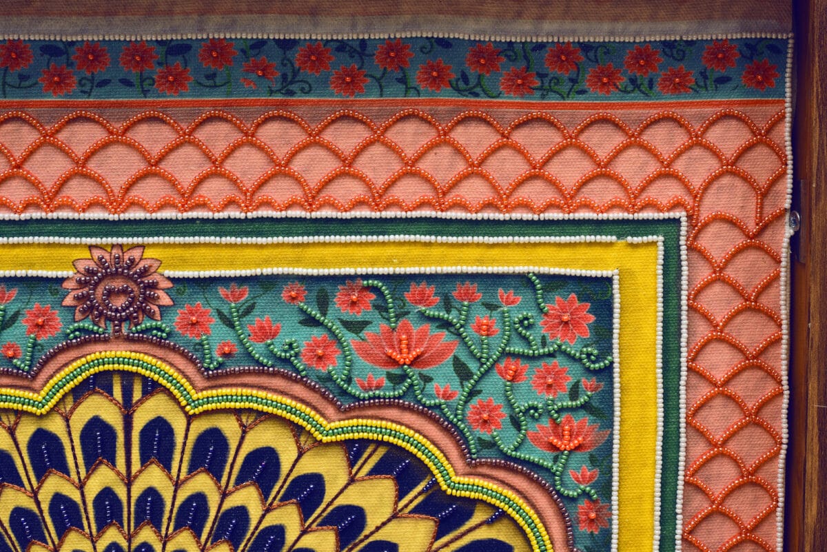 Hand-Embroidered jaipur Darwaza Hand-Embroidered jaipur Darwaza | Sacred Arch Frame with Jaali Doors for Home Altars - Image 5